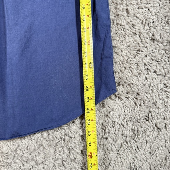 Tommy Hilfiger 100% Cotton Full Button Up Pocket Dress Work Shirt Blue Large - Picture 8 of 13